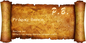 Prágay Bence névjegykártya